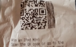 Prize draw on receipt